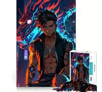 Rompecabezas para Adultos de Anime Cyberpunk con diseño de Chico cíborg,1000 Piezas,Juego Mental,Regalo,Troquelado de Alta precisión,Actividad Relajante para Grupos en Interiores (38x52cm)