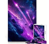 Rompecabezas para Adultos de asteroides cósmicos espaciales de Color púrpura neón, 1000 Piezas, Juguete de lógica Afilada, antiestrés, Arte de Corte preciso, Coleccionable (38x52cm)