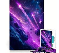 Rompecabezas para Adultos de asteroides cósmicos espaciales de Color púrpura neón, 1000 Piezas, Juguete de lógica Afilada, antiestrés, Arte de Corte preciso, Coleccionable (38x52cm)