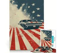 Rompecabezas para Adultos de Autos Deportivos Americanos,1000 Piezas,Juego para estimular la Mente,Corte láser, Actividad Relajante para Grupos en Interiores (38x52cm)