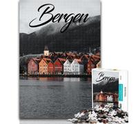 Rompecabezas para Adultos de Bergen, Noruega Rompecabezas de 1000 Piezas para Adolescentes Regalo de cumpleaños para Adultos Juego Familiar y pasatiempo 26x38cm