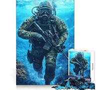 Rompecabezas para Adultos de Buzo de Las Fuerzas Especiales, 1000 Piezas, Rompecabezas para ejercitar la Mente, pasatiempo para el hogar, Montaje de imágenes, Regalo Memorable 38x26cm