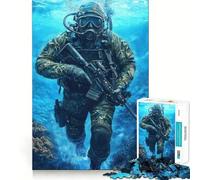 Rompecabezas para Adultos de Buzo de Las Fuerzas Especiales, 1000 Piezas, Rompecabezas para ejercitar la Mente, pasatiempo para el hogar, Montaje de imágenes, Regalo Memorable 38x26cm