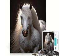 Rompecabezas para Adultos de Caballo Blanco 1000 Piezas Juego Mental Regalo Troquelado de Alta precisión Actividad Relajante para Grupos en Interiores (50x75cm)