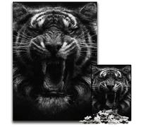 Rompecabezas para Adultos de Cara de Tigre rugiendo en Primer Plano Rompecabezas Imposible para Adultos Ideal para Adolescentes coleccionistas Regalo de Viaje Actividad Familiar 1000 Piezas (38x26cm)