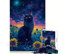 Rompecabezas para Adultos de Cat Vangogh de 1000 Piezas Creativo,Piensa,Feliz,Tiempo Libre,Ajuste Perfecto,Regalo Creativo (50x75cm)