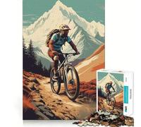 Rompecabezas para Adultos de Ciclismo de montaña, 1000 Piezas, Juguete para ejercitar la Mente, Alivio del estrés, diseño para armar, Regalo Encantador (38x52cm)