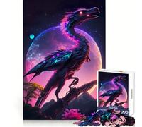 Rompecabezas para Adultos de Dinosaurios de Cuento de Hadas neón, 1000 Piezas, Juguete para desafiar la Mente, Tiempo de relajación, Corte de Calidad, Regalo preciado (50x75cm)