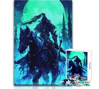 Rompecabezas para Adultos de El Caballero Oscuro a Caballo Bajo la Luna, 1000 Piezas, Juego de Aprendizaje, desafío Mental, Sorpresa para Celebraciones, tamaño 50x75cm