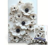 Rompecabezas para Adultos de Flores de anémona Blanca, 1000 Piezas, Habilidad analítica, Ocio Relajado, unión Ajustada, Regalo de Invierno (50x75cm)