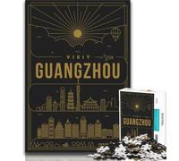 Rompecabezas para Adultos de Guangzhou, China, 1000 Piezas, Ideal para aliviar el estrés, un desafío difícil, Toda la Familia, 38x26cm