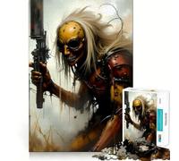 Rompecabezas para Adultos de Guerrero postapocalíptico con Pistola, 1000 Piezas, Juguete para ejercitar la Mente, Ideal para Relajarse y armar una Imagen, Regalo artístico (38x52cm)