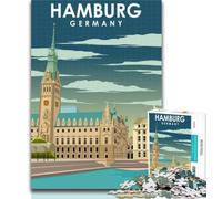 Rompecabezas para Adultos de Hamburgo, Alemania Rompecabezas de 1000 Piezas para Adolescentes Entrena tu Cerebro y Tus Manos Regalo de cumpleaños 75x50cm