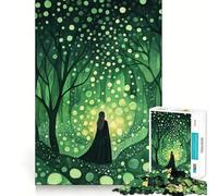 Rompecabezas para Adultos de la Bruja del Bosque Encantado,1000 Piezas,Juego de Entrenamiento cognitivo,Encaje Huecos,Actividad Relajante para la Mente (50x75cm)