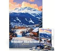 Rompecabezas para Adultos de la estación de esquí Whistler Blackcomb, 1000 Piezas, diseño estratégico, para Relajarse y desconectar Ajuste preciso Un Regalo estupendo (38x26cm)
