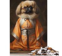 Rompecabezas para Adultos de Pekinés con Kimono, Premium, 100% Reciclado, Rompecabezas difíciles para niños a Partir de 12 años, 1000 Piezas (75 x 50 cm)