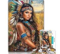 Rompecabezas para Adultos de Princesas Indias, 1000 Piezas difíciles, con Piezas aleatorias Totalmente entrelazadas, para niños de 14 años y más, 26x38cm