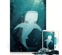 Rompecabezas para Adultos de tiburón Ballena en el océano 1000 Piezas Juego Mental Regalo Troquelado de Alta precisión Actividad Relajante para Grupos en Interiores (50x75cm)