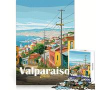 Rompecabezas para Adultos de Valparaíso, Chile, 1000 Piezas Ejercicio Mental Ocio placentero Corte preciso Regalo de cumpleaños (38x52cm)
