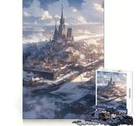 Rompecabezas para Adultos de Winter Harbor Town, 1000 Piezas, Bienestar Mental, Actividad Serena, Bordes Afilados, (38x52cm)