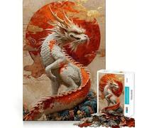 Rompecabezas para Adultos del Año del Dragón,1000 Piezas,para desarrollar la Memoria,Ajuste Estable,sin Piezas Que se muevan,Compacto,Ideal para Jugar en Familia (50x75cm)