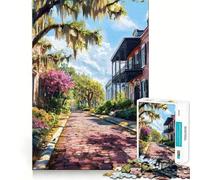 Rompecabezas para Adultos del Distrito Histórico de Savannah, Georgia, 1000 Piezas, Juguete para ejercitar la Mente, Ideal para Relajarse y armar una Imagen, Regalo artístico (50x75cm)
