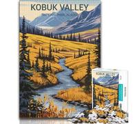 Rompecabezas para Adultos del Parque Nacional del Valle de Kobuk 1000 Piezas, Juguetes educativos, Juegos Familiares con póster a Juego y Hoja de Trivia 38x26cm