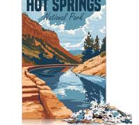 Rompecabezas para Adultos del Parque Nacional Hot Springs, 500 Piezas, Rompecabezas de Madera para Adultos y Mayores de 18 años, Juego Educativo, 500 Piezas (52x38cm)