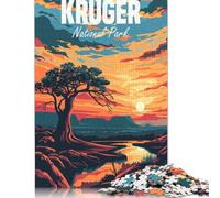 Rompecabezas para Adultos del Parque Nacional Kruger, 1000 Piezas, Rompecabezas de Papel para Adultos y Adolescentes Mayores de 18 años, Juego desafiante, 38 x 26 cm/1000 Piezas