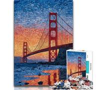 Rompecabezas para Adultos del Puente de San Francisco de 1000 Piezas Ayuda a ejercitar el Cerebro Juguetes adictivos para Cultivar la Paciencia y la interacción Entre Padres e Hijos 38x26cm