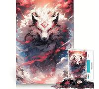 Rompecabezas para Adultos Dios del Lobo de 1000 Piezas Juego de Memoria Mental de Alta precisión Manualidades para un Momento de Tranquilidad y Ejercicio Mental en casa (50x75cm)