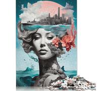 Rompecabezas para Adultos, diseño Abstracto de Chicas guapas, Rompecabezas de Madera de 1000 Piezas, Apto para decoración del hogar (75 x 50 cm).