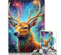 Rompecabezas para Adultos, diseño de Ciervos psicodélicos, 1000 Piezas, para Adolescentes, Juegos educativos, decoración del hogar, Regalo para Toda la Familia, 75x50cm