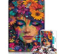 Rompecabezas para Adultos diseño de Flores y rostros 1000 Piezas para Adolescentes Juguete Educativo Intelectual y descompresor Regalo de cumpleaños (50x75cm)