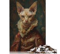 Rompecabezas para Adultos, diseño de Gato esfinge renacentista, 1000 Piezas, Rompecabezas de Madera, Apto para Adultos, para decoración del hogar, 1000 Piezas (75 x 50 cm)