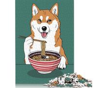 Rompecabezas para Adultos, diseño de Perro Ramen Shiba Inu, 500 Piezas (52 x 38 cm)