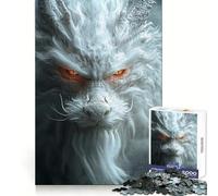 Rompecabezas para Adultos Dragón Blanco en Primer Plano, 1000 Piezas, Pensamiento Estratégico, Escapada Consciente, Ajuste Preciso, Bonito Regalo (50x75cm)