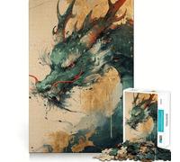 Rompecabezas para Adultos Dragón Dorado Antiguo 1000 Piezas Diversión para Desarrollar la Memoria Ajuste Estable Sin Piezas Desplazables Diversión Compacta para Jugar en Familia (38x52cm)