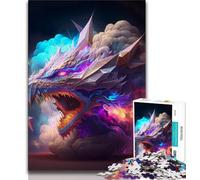Rompecabezas para Adultos: Dragón en Humo, 1000 Piezas, Rompecabezas para Adultos y Adolescentes, Juegos educativos, decoración del hogar, Regalo para Toda la Familia, 75x50cm