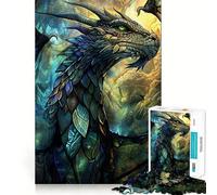 Rompecabezas para Adultos Dragón Guardián Verde 1000 Piezas Juego de ingenio Regalo Corte de Alta precisión Actividad Relajante para Grupos en Interiores (38x52cm)