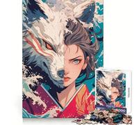 Rompecabezas para Adultos Dualidad Lobo y Geisha 1000 Piezas Intelecto Habilidad Diversión Pacífica