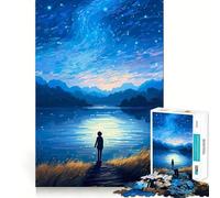 Rompecabezas para Adultos El Cielo Estrellado de Van Gogh,1000 Piezas Desarrolla la Memoria y es Divertido Corte de Alta precisión Fácil de Aprender Disfrute en Familia (38x26cm)