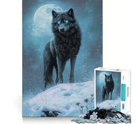Rompecabezas para Adultos El Lobo del Alma Invernal de 1000 Piezas Juego de Memoria Mental de Alta precisión Manualidad para Cortar Tiempo de relajación Ejercicio Mental en casa (38x52cm)