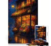 Rompecabezas para Adultos Escaparate Floral en Noche lluviosa 1000 Piezas Diseño para Mejorar la Memoria y aliviar el estrés Regalo Memorable (50x75cm)