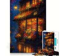 Rompecabezas para Adultos Escaparate Floral en Noche lluviosa 1000 Piezas Diseño para Mejorar la Memoria y aliviar el estrés Regalo Memorable (50x75cm)