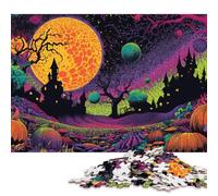 Rompecabezas para Adultos, Escena de Halloween Espeluznante, 300 Piezas, Rompecabezas creativos de Madera, Juguete Intelectual, Juegos Familiares, 300 Piezas (40 x 28 cm)