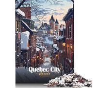 Rompecabezas para Adultos: Escena Invernal de la Ciudad de Quebec, 500 Piezas, Rompecabezas de Madera para Adultos Mayores de 18 años, Divertidos Juegos de Rompecabezas, 500 Piezas (52 x 38 cm)