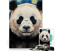 Rompecabezas para Adultos Estilo Panda en la Noche Estrellada de 1000 Piezas Juguete para ejercitar la Mente, Juego Relajante, diseño para armar, Regalo increíble (50x75cm)