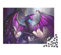 Rompecabezas para Adultos Fantasía del dragón púrpura1000 Piezas Desafiante Clásicos Puzzle Regalos para Hombres para Adultos Y Adolescentes 70x50cm/1000pcs
