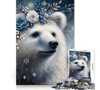 Rompecabezas para Adultos Fantasía Invernal: Oso Polar - 1000 Piezas - Bienestar Mental - Actividad Serena - Bordes Afilados (38x52cm)